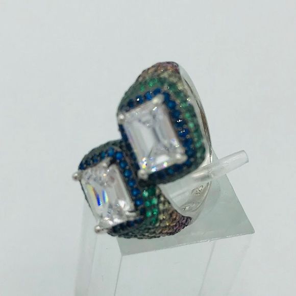 NWT PRIDE RAINBOW STERLING SILVER COCKTAIL RING - Picture 9 of 11